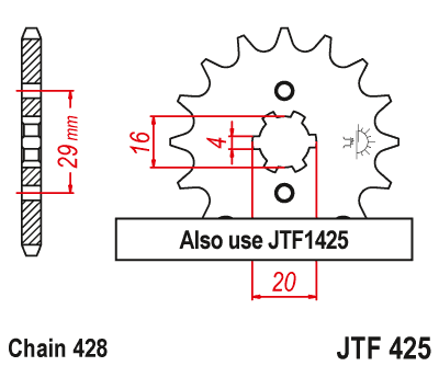 Front sprocket JT JTF425,16