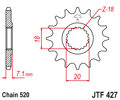 Front sprocket JT JTF427,11