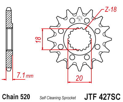 Front sprocket JT JTF427,12SC