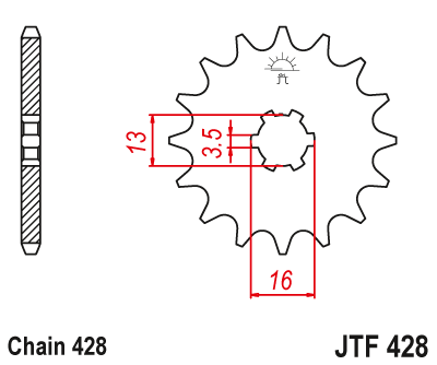 Front sprocket JT JTF428,14
