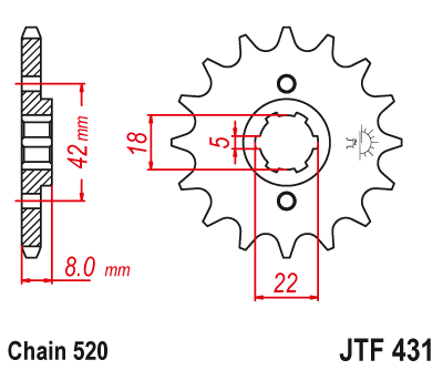 Front sprocket JT JTF431,14