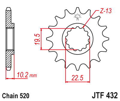 Front sprocket JT JTF432,15