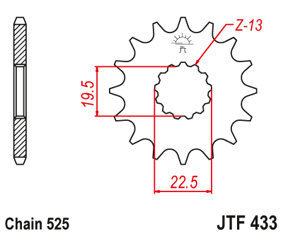 Front sprocket JT JTF433,14