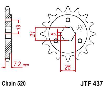Front sprocket JT JTF437,16