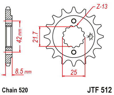 Front sprocket JT JTF512,16
