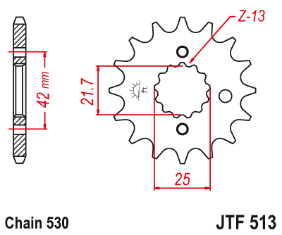 Front sprocket JT JTF513,14