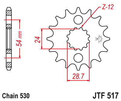 Front sprocket JT JTF517,16