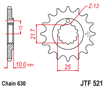 Front sprocket JT JTF521,15
