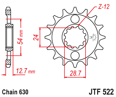 Front sprocket JT JTF522,15