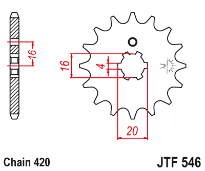 Front sprocket JT JTF546,12