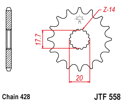 Front sprocket JT JTF558,20