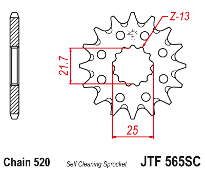 Front sprocket JT JTF565,12SC