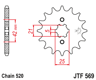 Front sprocket JT JTF569,15