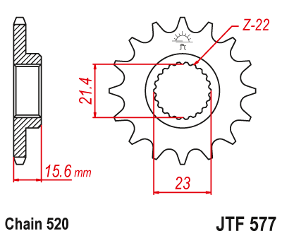 Front sprocket JT JTF577,15