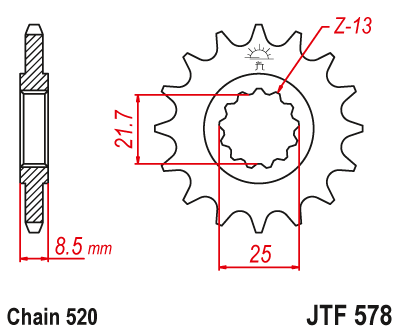 Front sprocket JT JTF578,16