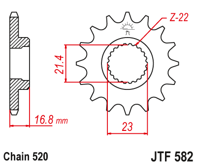 Front sprocket JT JTF582,16