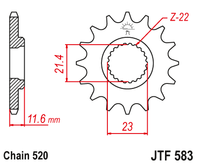 Front sprocket JT JTF583,14