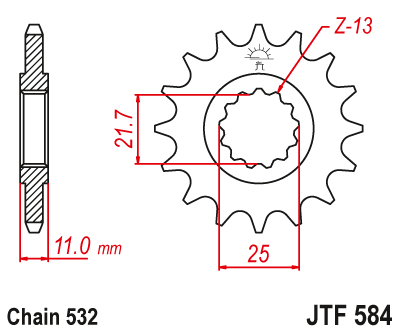 Front sprocket JT JTF584,16