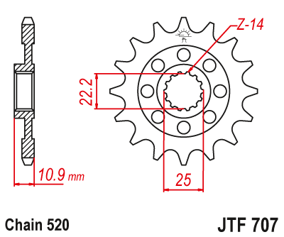 Front sprocket JT JTF707,15