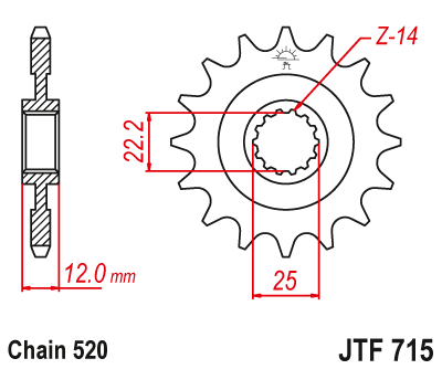 Front sprocket JT JTF715,13