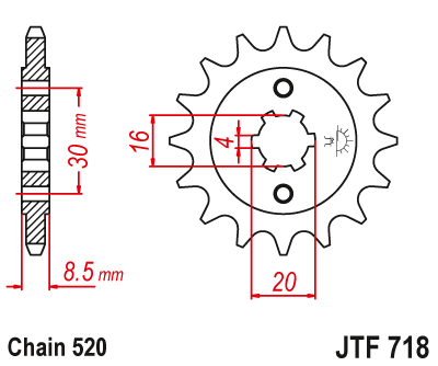 Front sprocket JT JTF718,12