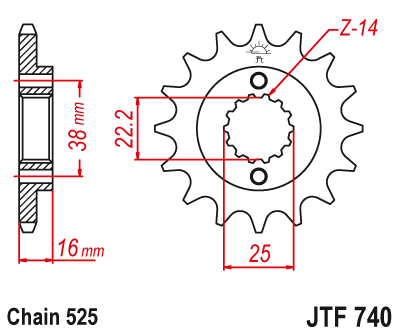 Front sprocket JT JTF740,15