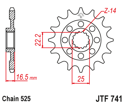 Front sprocket JT JTF741,14