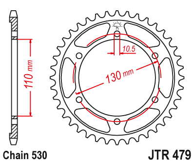 Rear steel sprocket JTR479-46