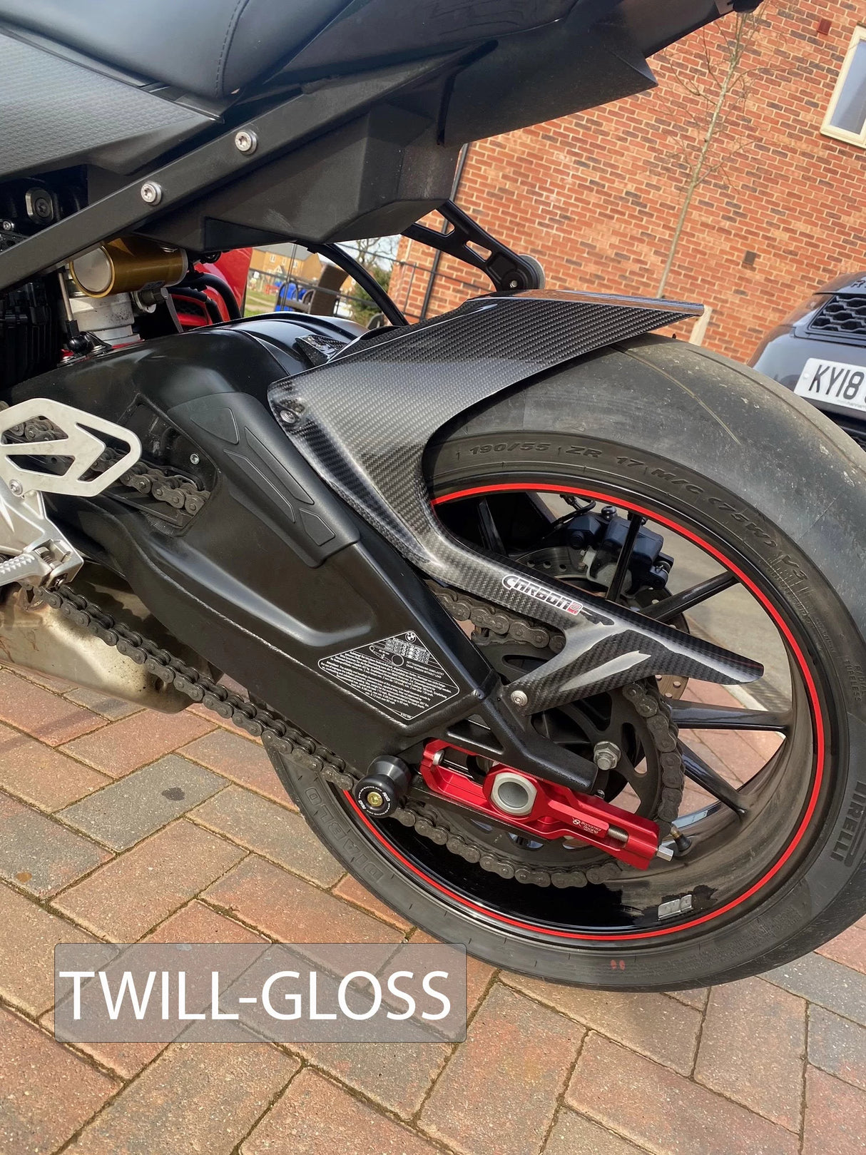 BMW S 1000R 2014-2020 Carbon Fiber Rear Fender with Chain Cover