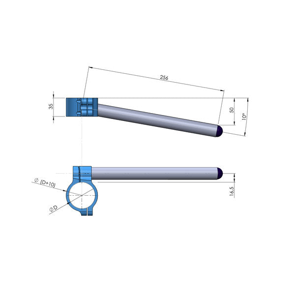 Clip-on handlebars Ø 50 mm