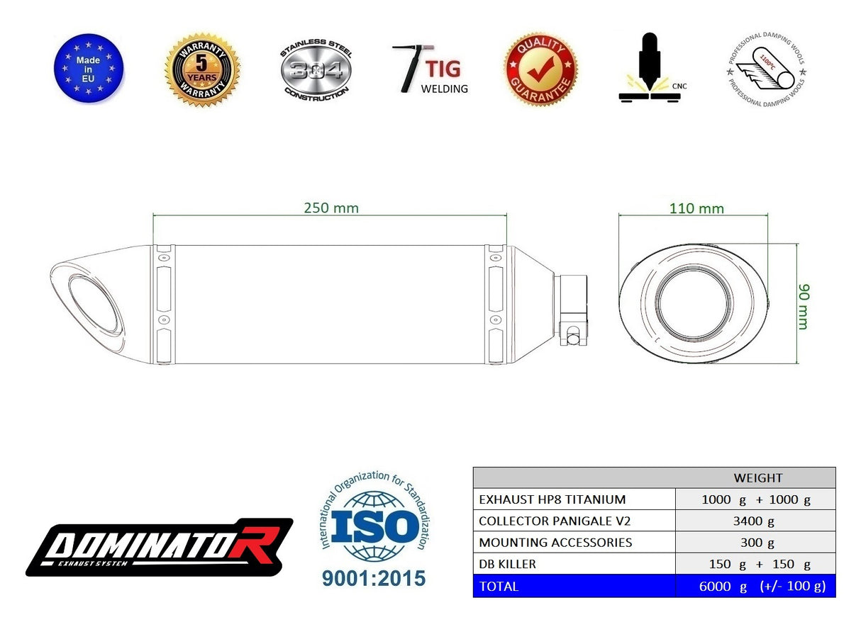 Dominator Full Exhaust System V2 PANIGALE 2020-2023