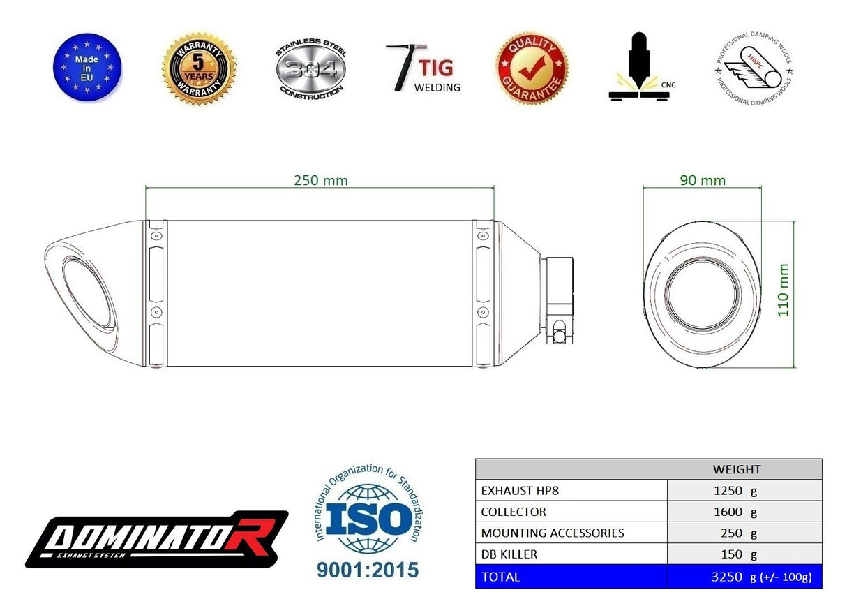 Dominator FULL Exhaust System TRACER 700 2016-2019