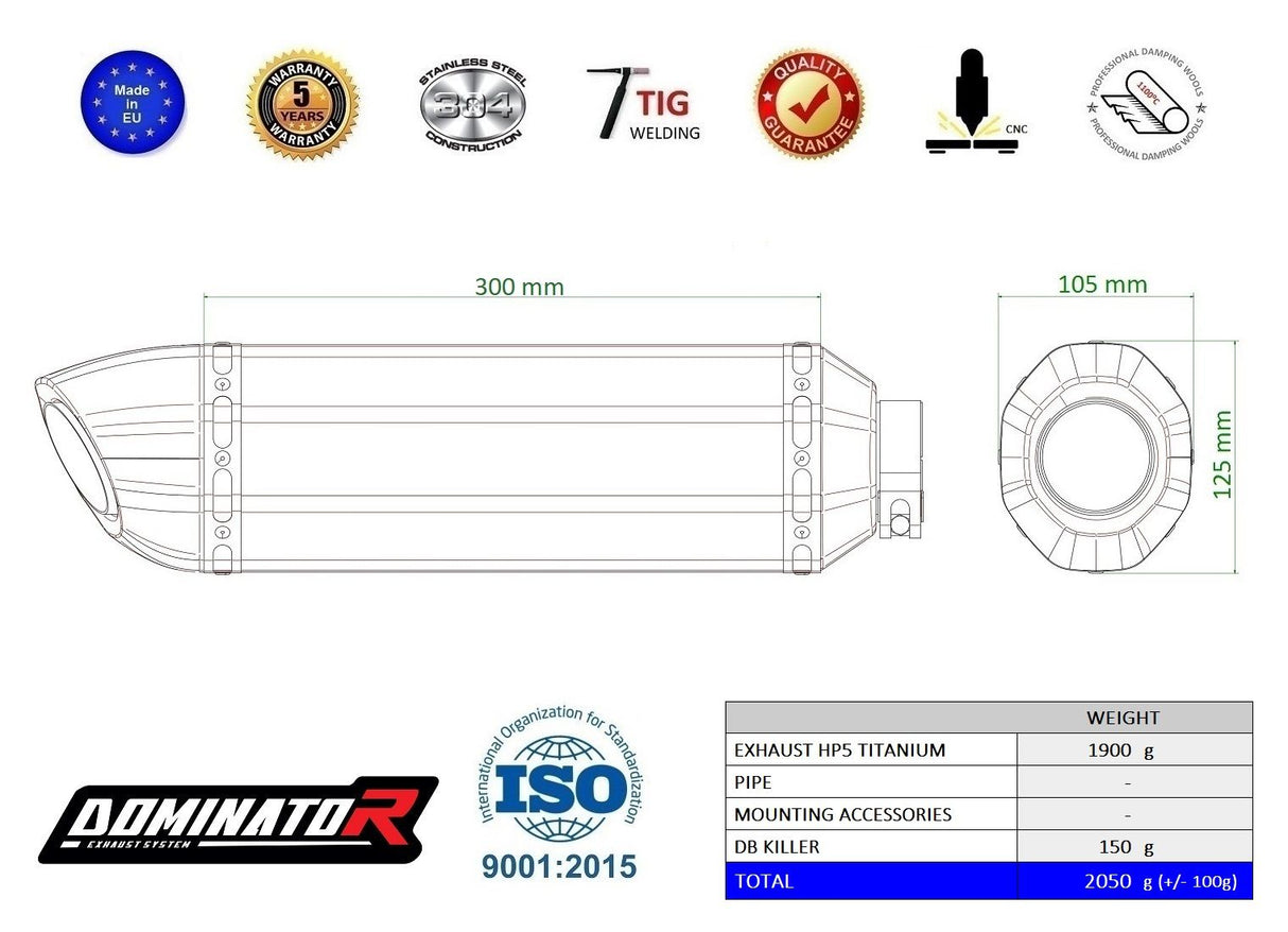 Dominator Exhaust Silencer Hyperstrada 821 2013 - 2015