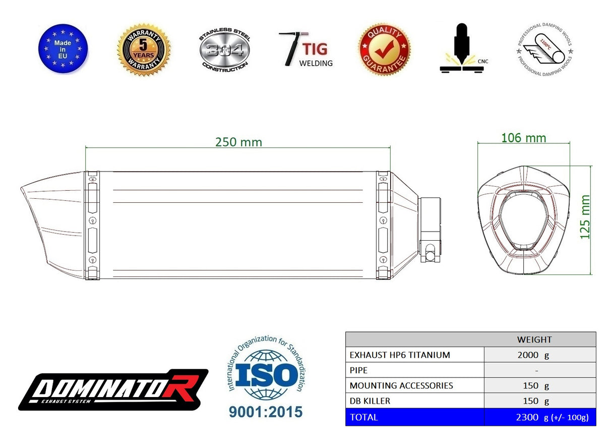 Dominator Exhaust Silencer Honda CBR 1000RR-R 2020 - 2024