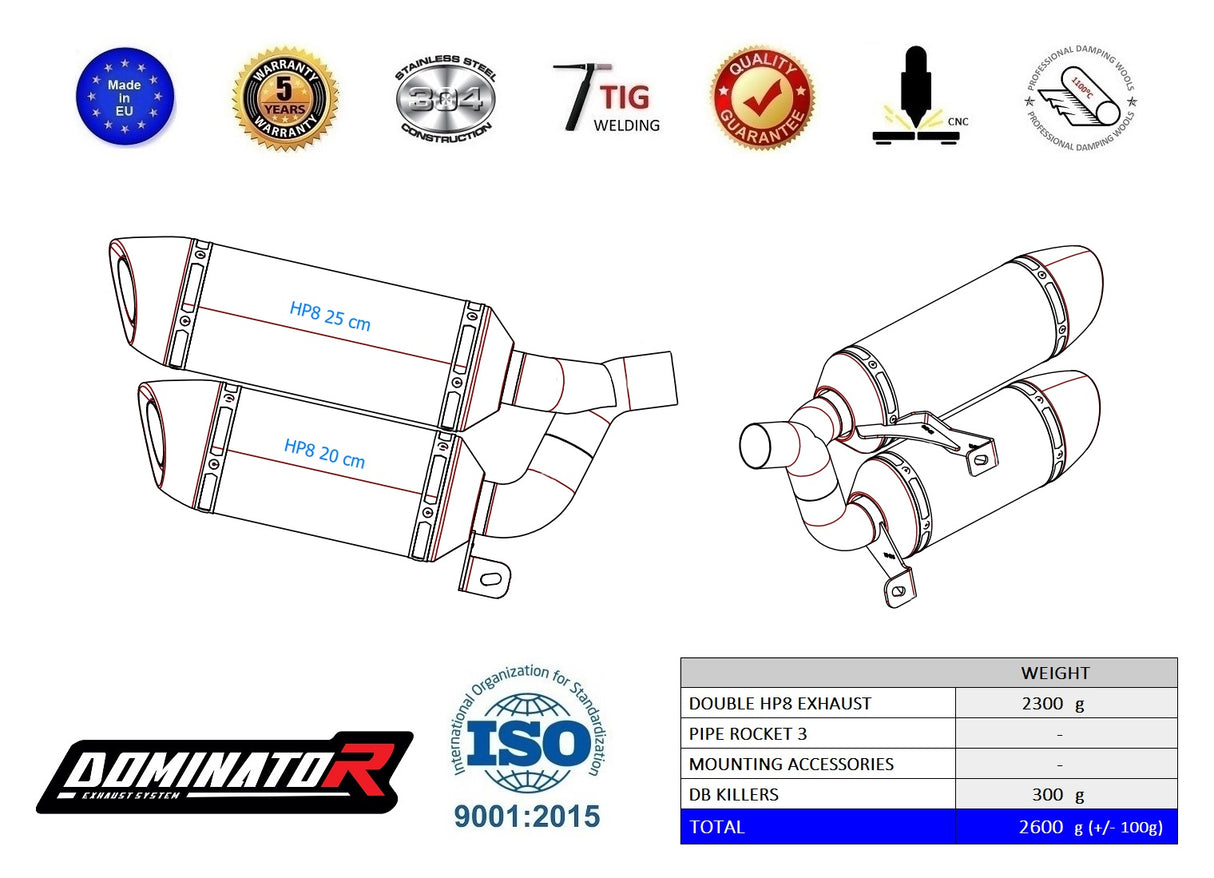 Dominator Exhaust Silencer ROCKET 3GT 2019-2024