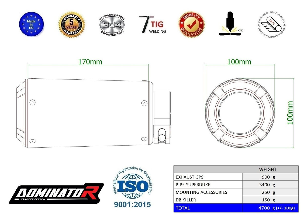 Dominator FULL Exhaust System KTM 1290 / 1390 Super Duke 2020 - 2024