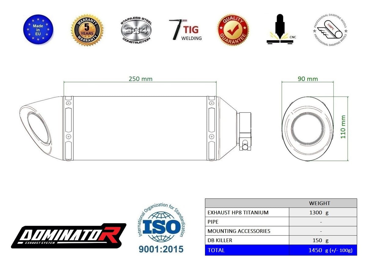 Dominator Exhaust Silencer KTM 1290 Super Duke / R 2014 - 2016