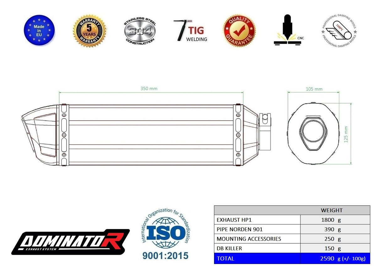 Dominator Exhaust Silencer Husqvarna Norden 901 2022 - 2024