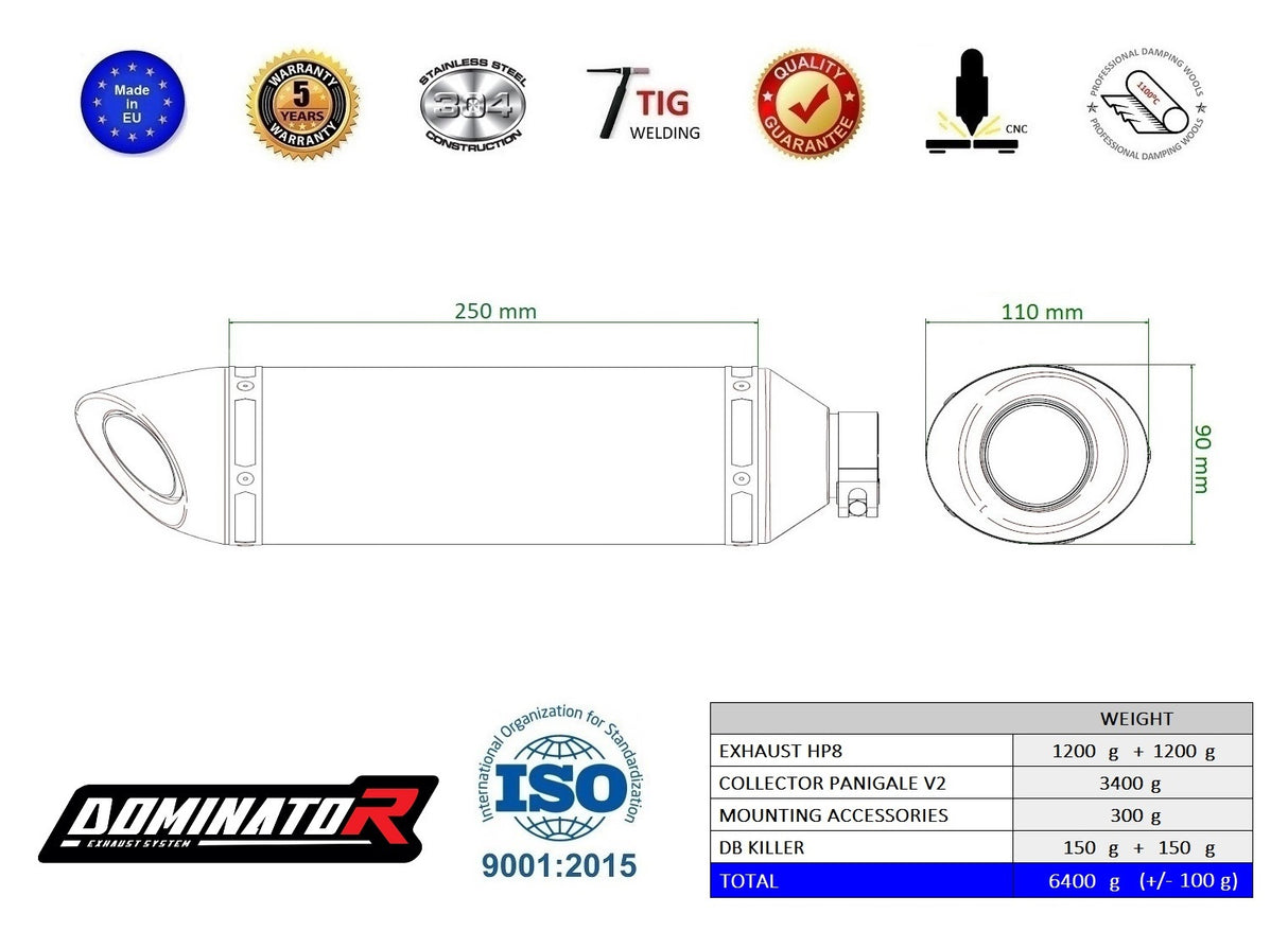 Dominator Full Exhaust System V2 PANIGALE 2020-2023