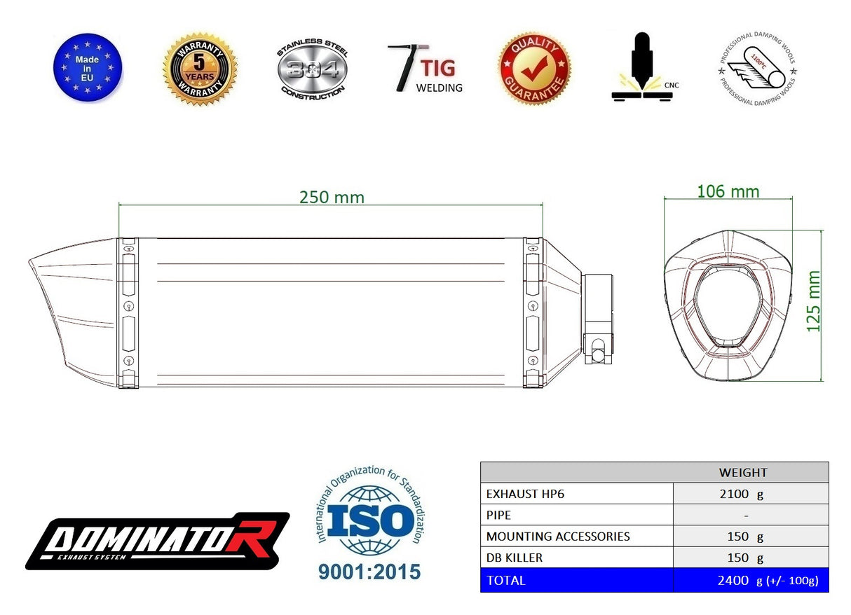 Dominator Exhaust Silencer Honda CBR 1000RR-R 2020 - 2024