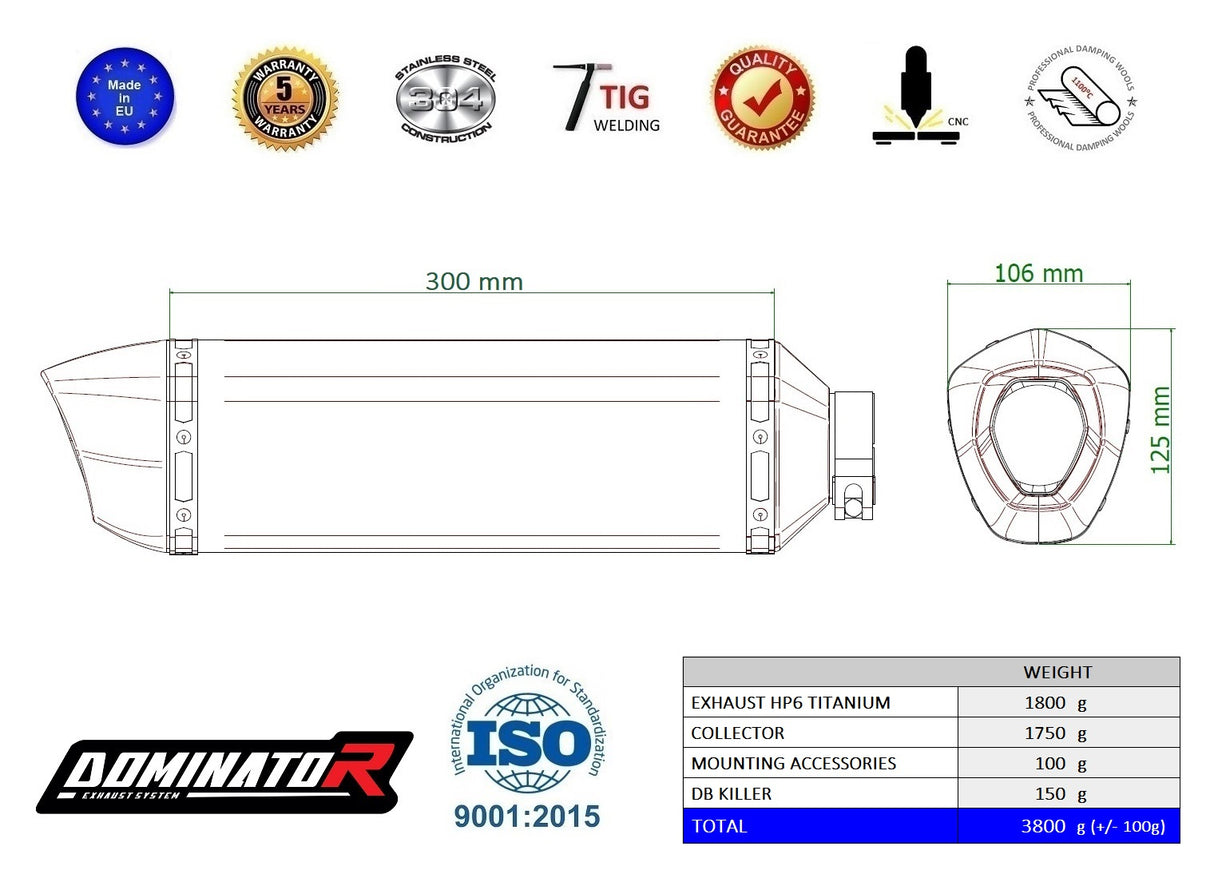 Dominator FULL Exhaust System GSX-8S / GSX-8R