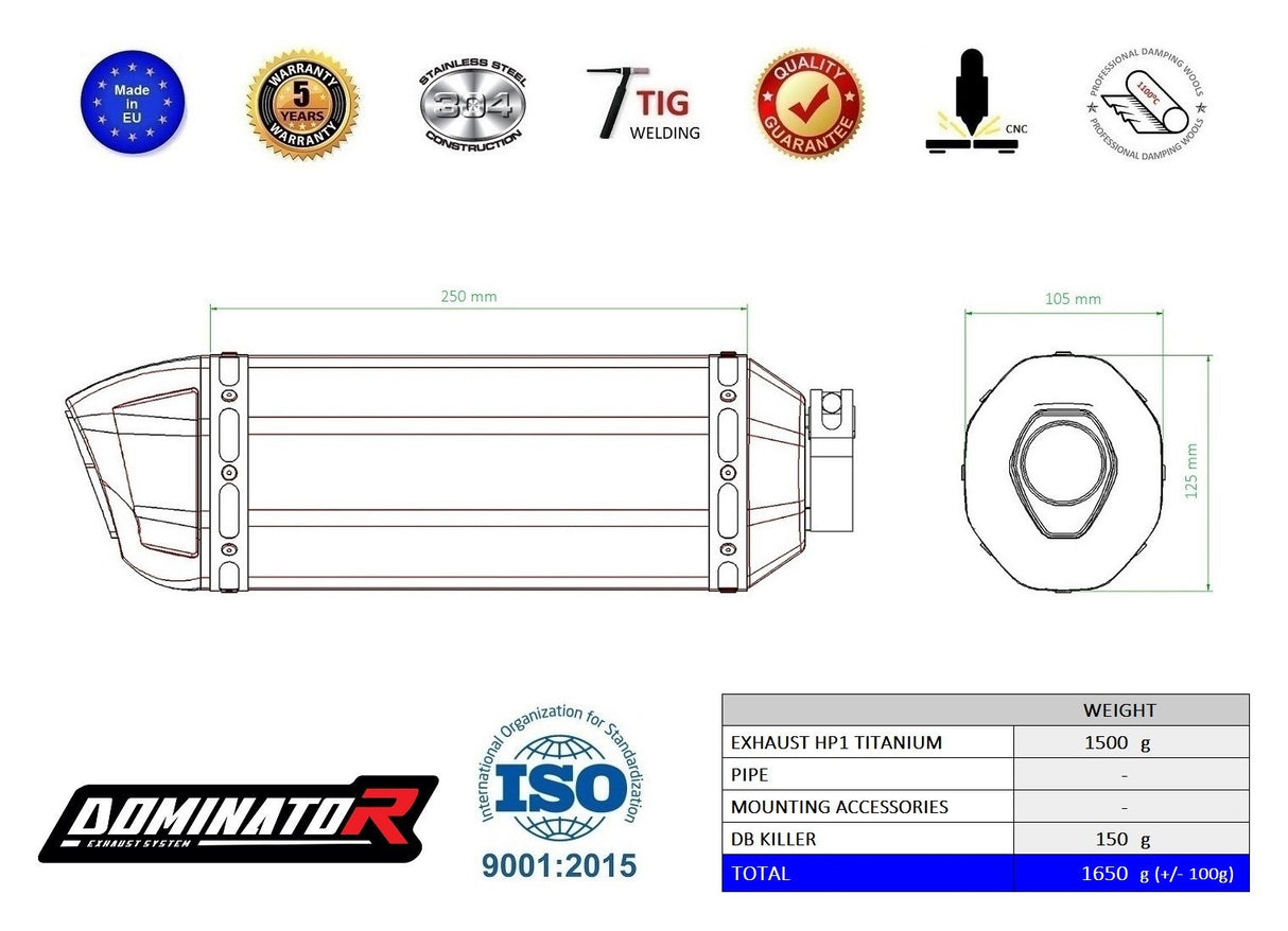 Dominator Exhaust Silencer KTM 1290 Super Duke / R 2017 - 2019