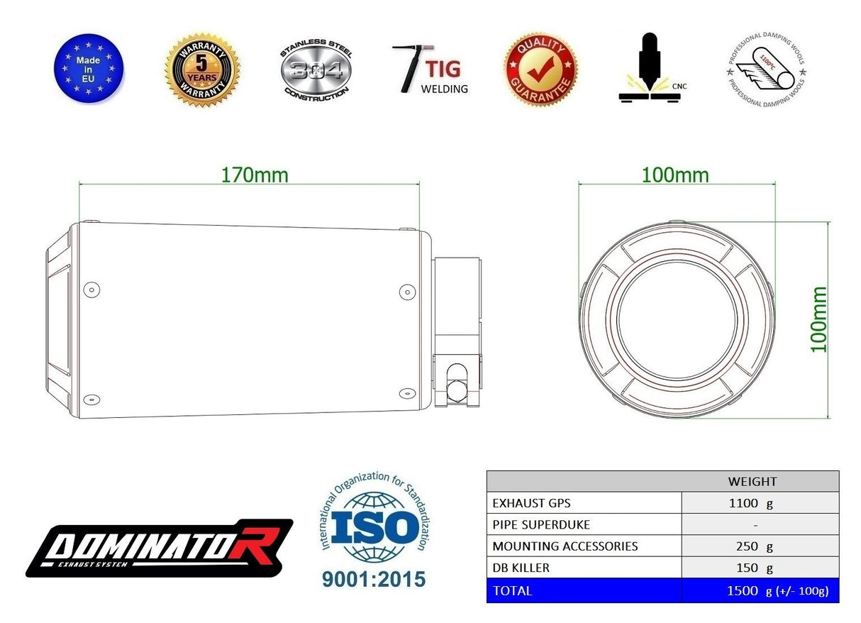 Dominator Exhaust Silencer KTM 1290 / 1390 Super Duke 2020 - 2024