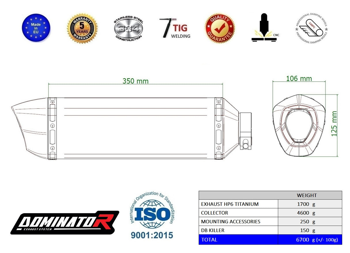 Dominator FULL Exhaust System Honda CBR 1000RR-R 2020 - 2024