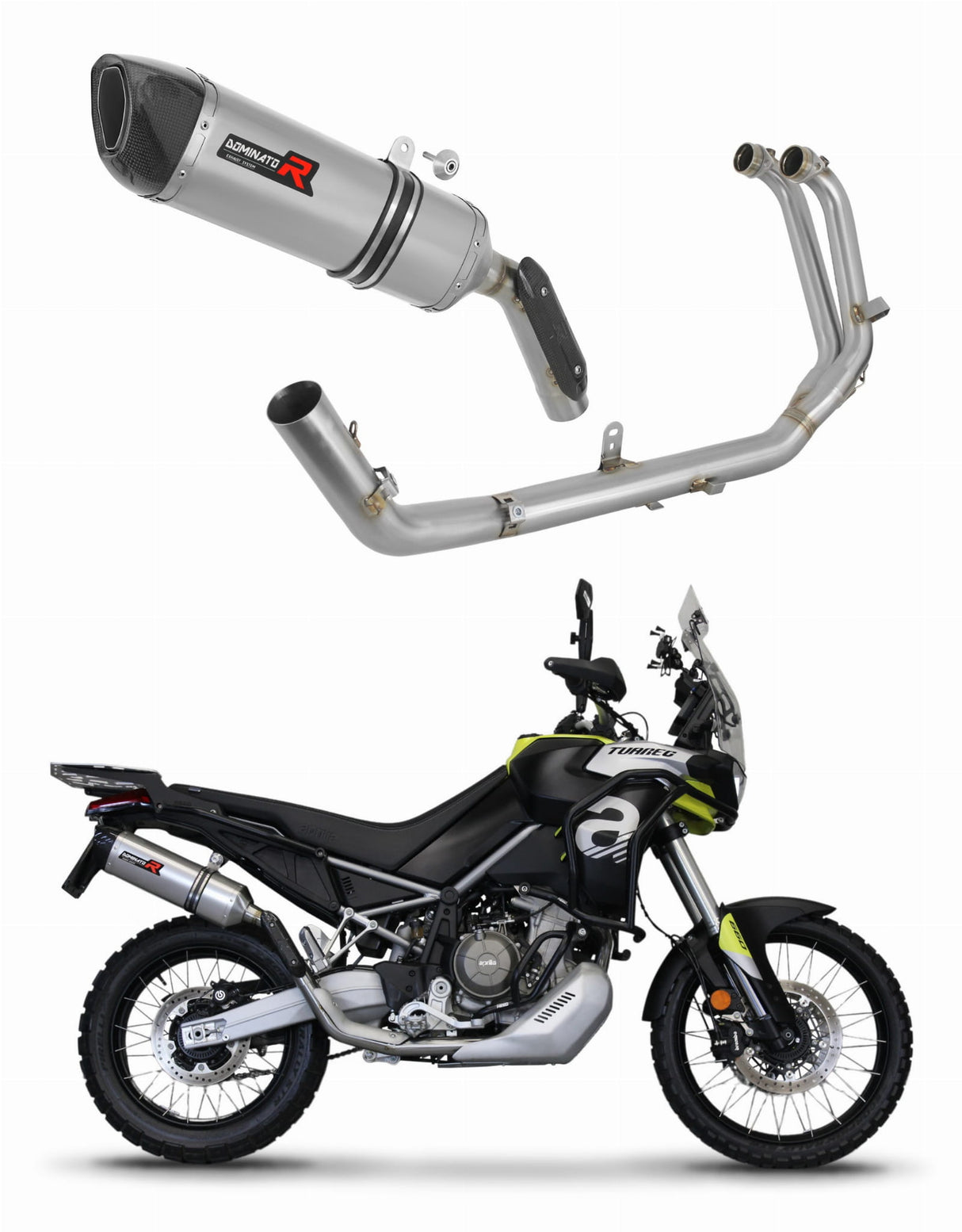 Aprilia Tuareg 660 2021 - 2023 Full Exhaust System Collector Silencer HP6 + dB killer medium 20 m.