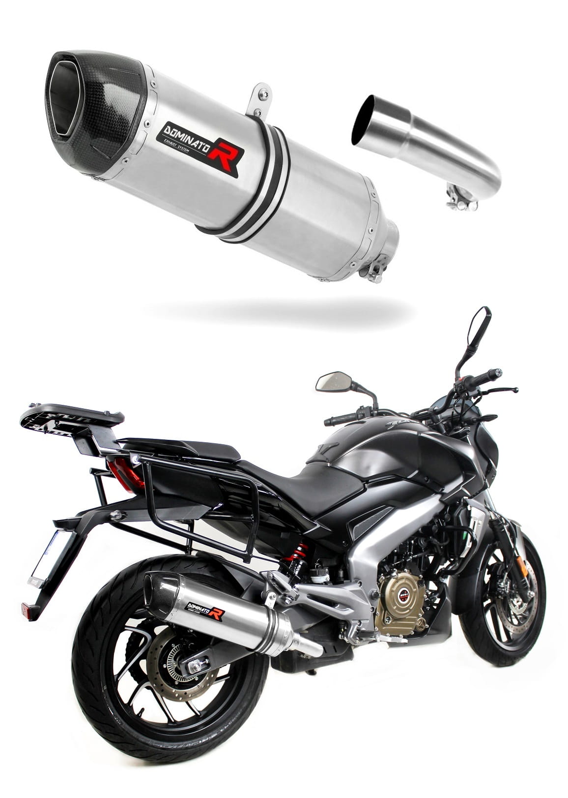 Bajaj Dominar 400 2016 - 2018 Exhaust Silencer Muffler HP1 + dB killer medium 20 m.