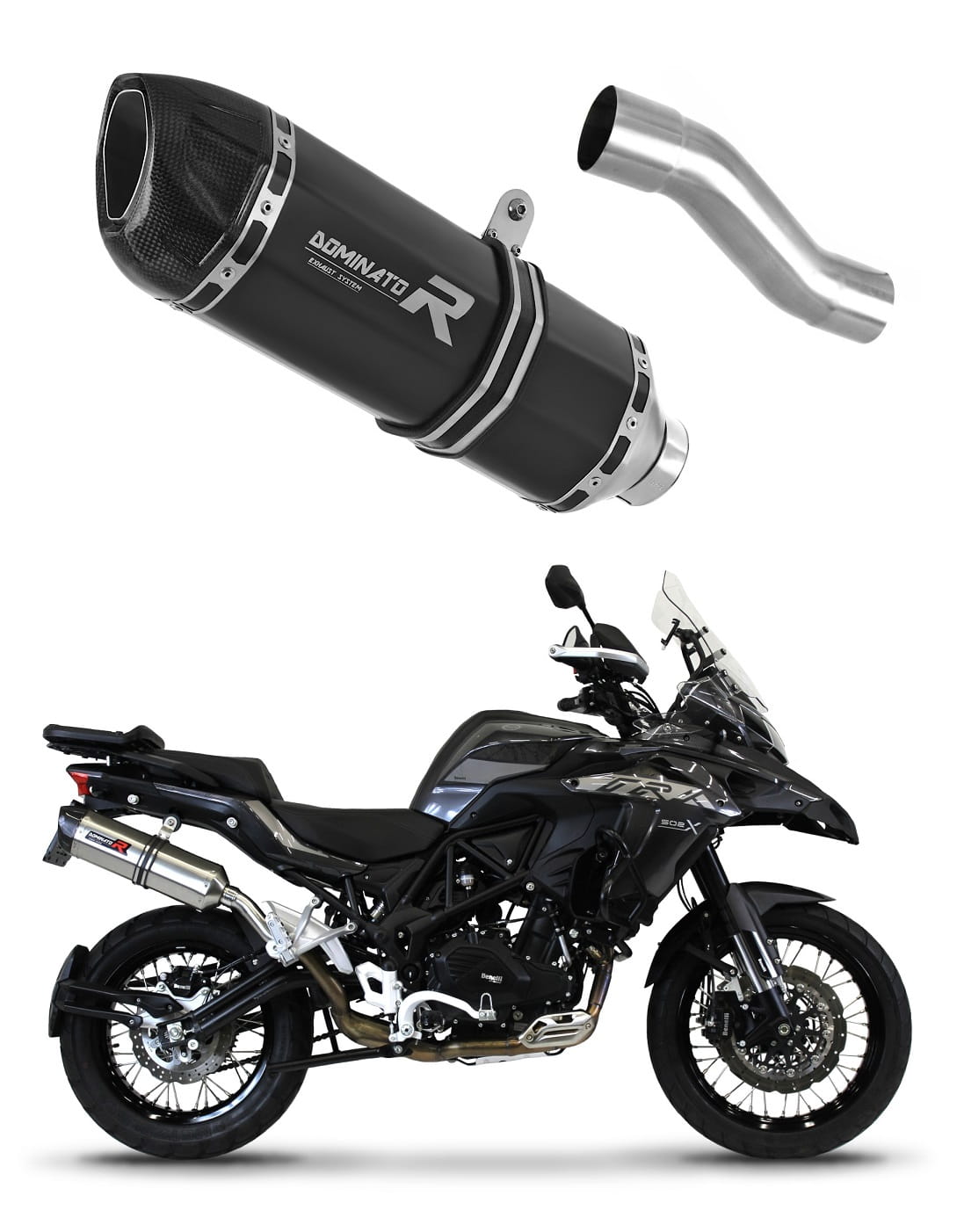 Benelli TRK 502X 2018 - 2021 Exhaust Silencer Muffler HP1 BLACK + dB killer medium 20 m.