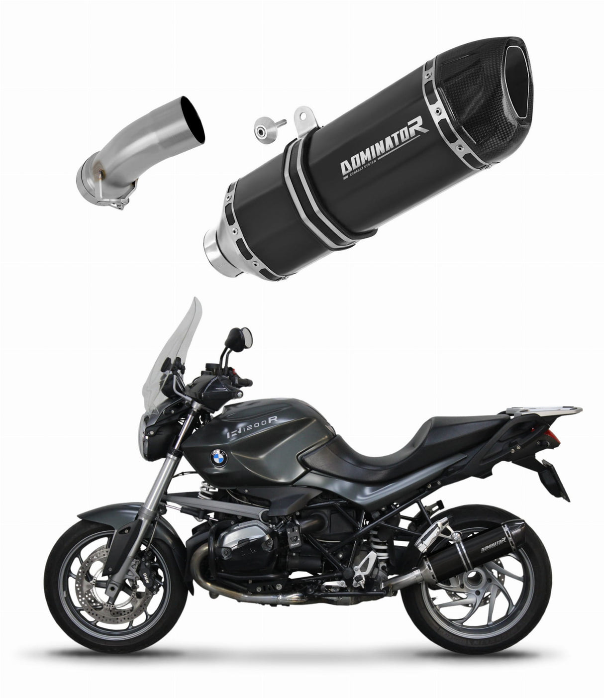 BMW R1200R 2010 - 2014 Exhaust Silencer Muffler HP1 BLACK + dB killer medium 20 m.