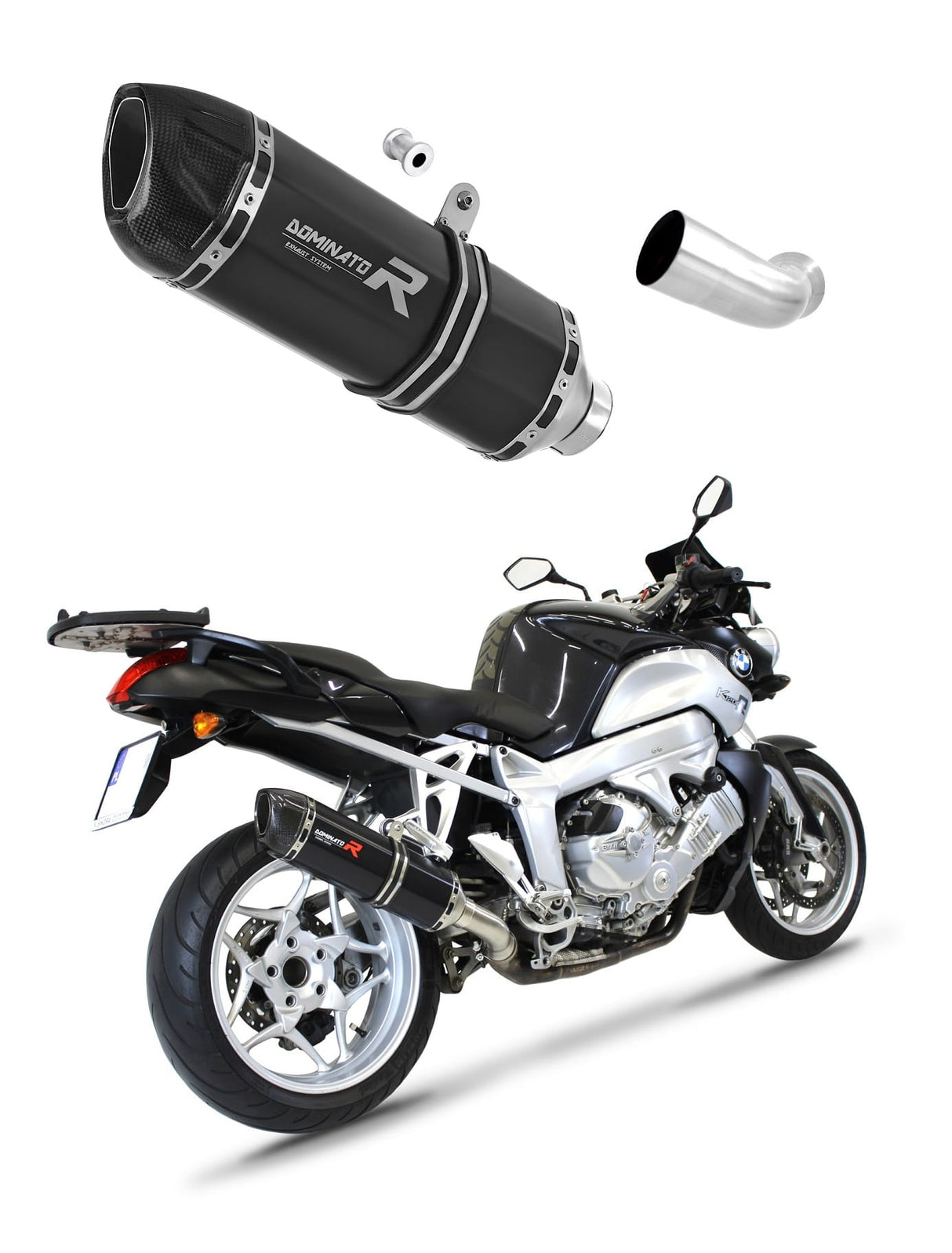 BMW K1200R 2005 - 2009 Exhaust Silencer Muffler HP1 BLACK + dB killer medium 20 m.