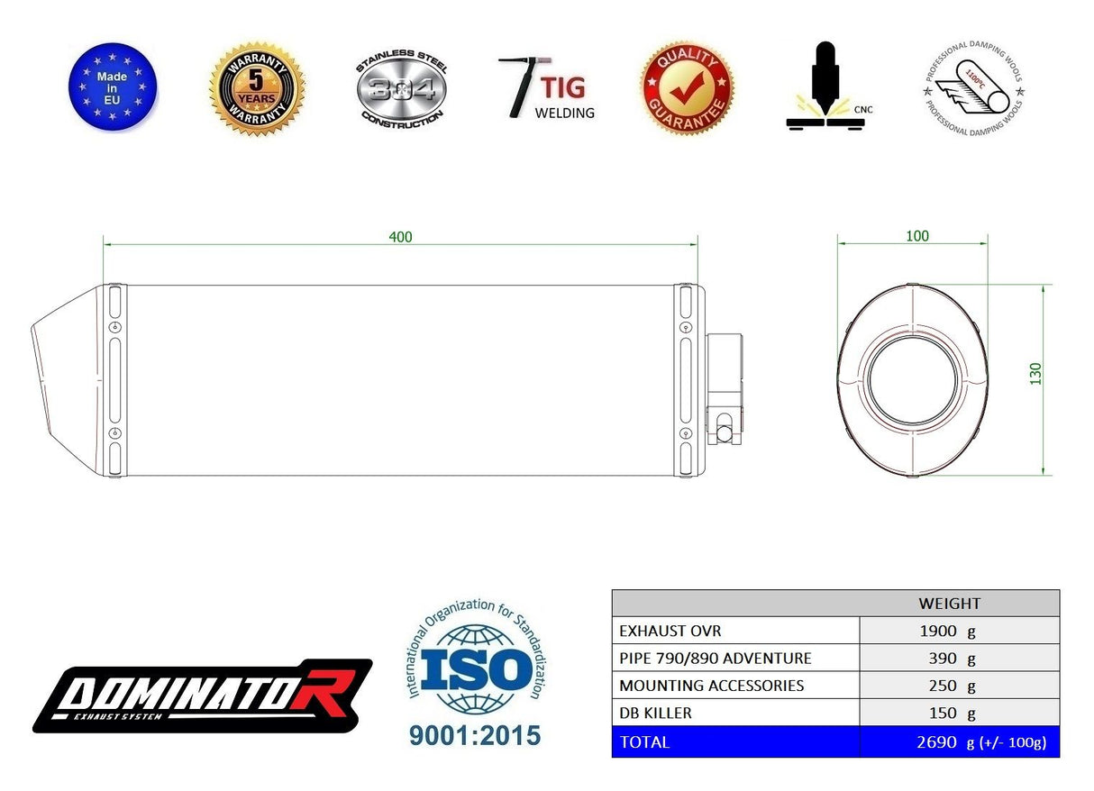 Dominator Exhaust Silencer Husqvarna Norden 901 2022 - 2024